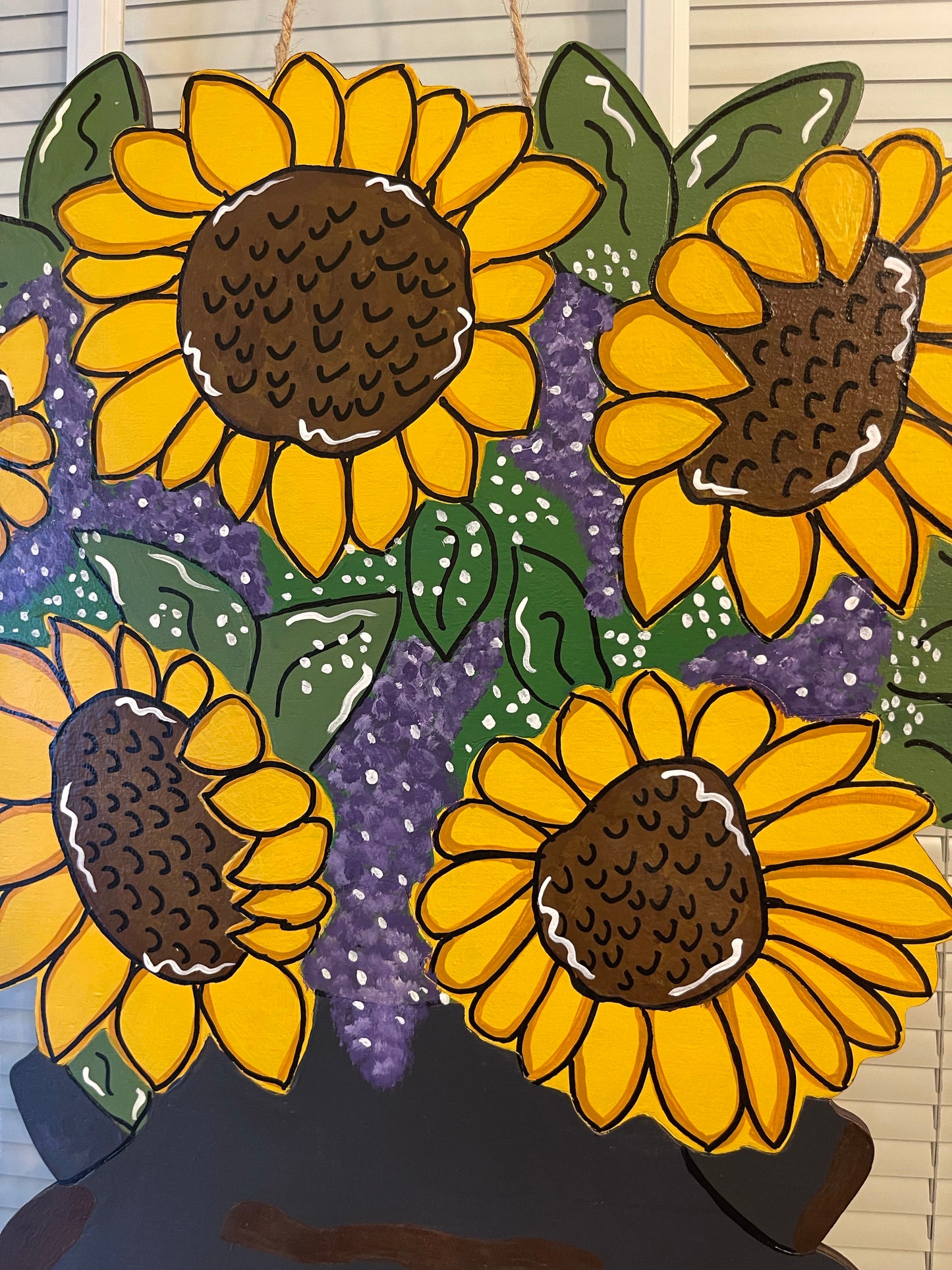 Sunflower Milk Can Wood Door Hanger