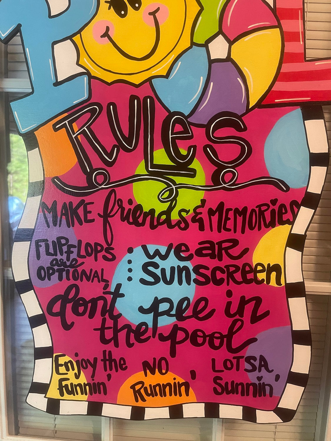 Pool Rules Sign - Summer Door Hanger
