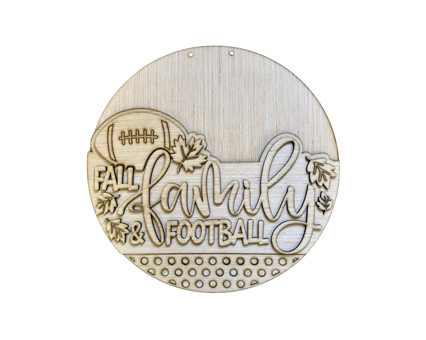 Family Fun Football Fall Wood Door Hanger Blank