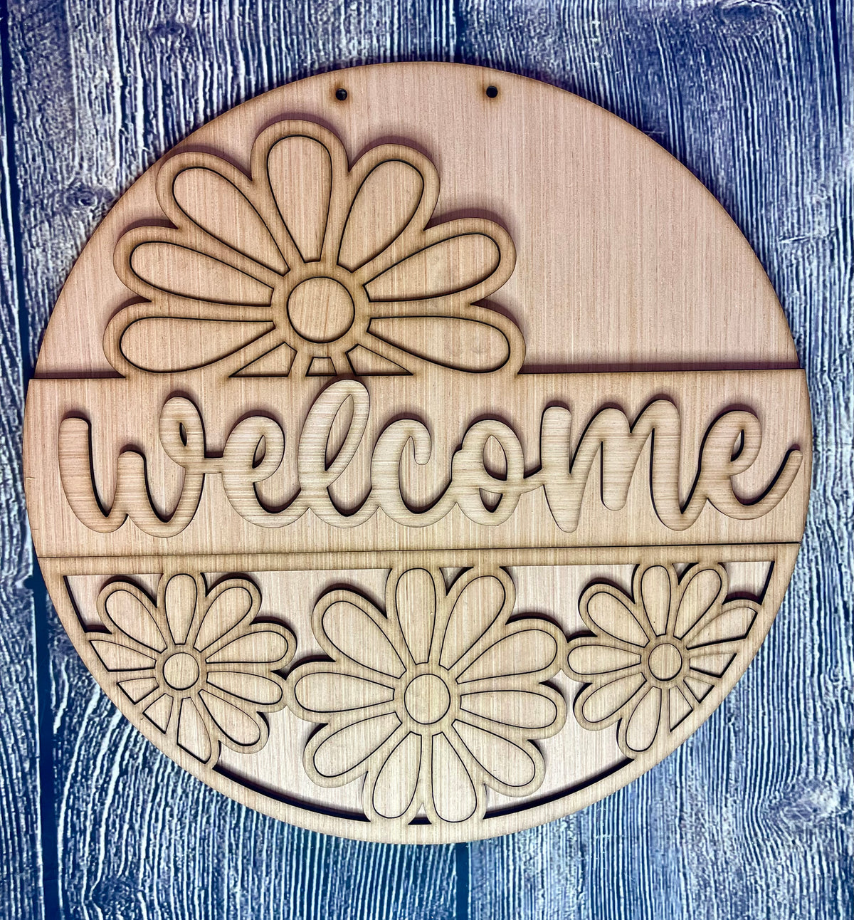 Daisy Welcome Wood Door Hanger Blank – Backwoods Designs and Decor