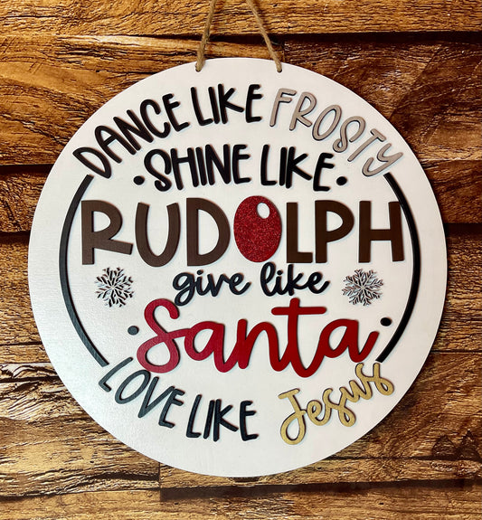 Dance like Frosty Wood Christmas Door Hanger
