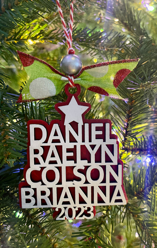 Family Christmas Tree Ornament - Personalized Ornament