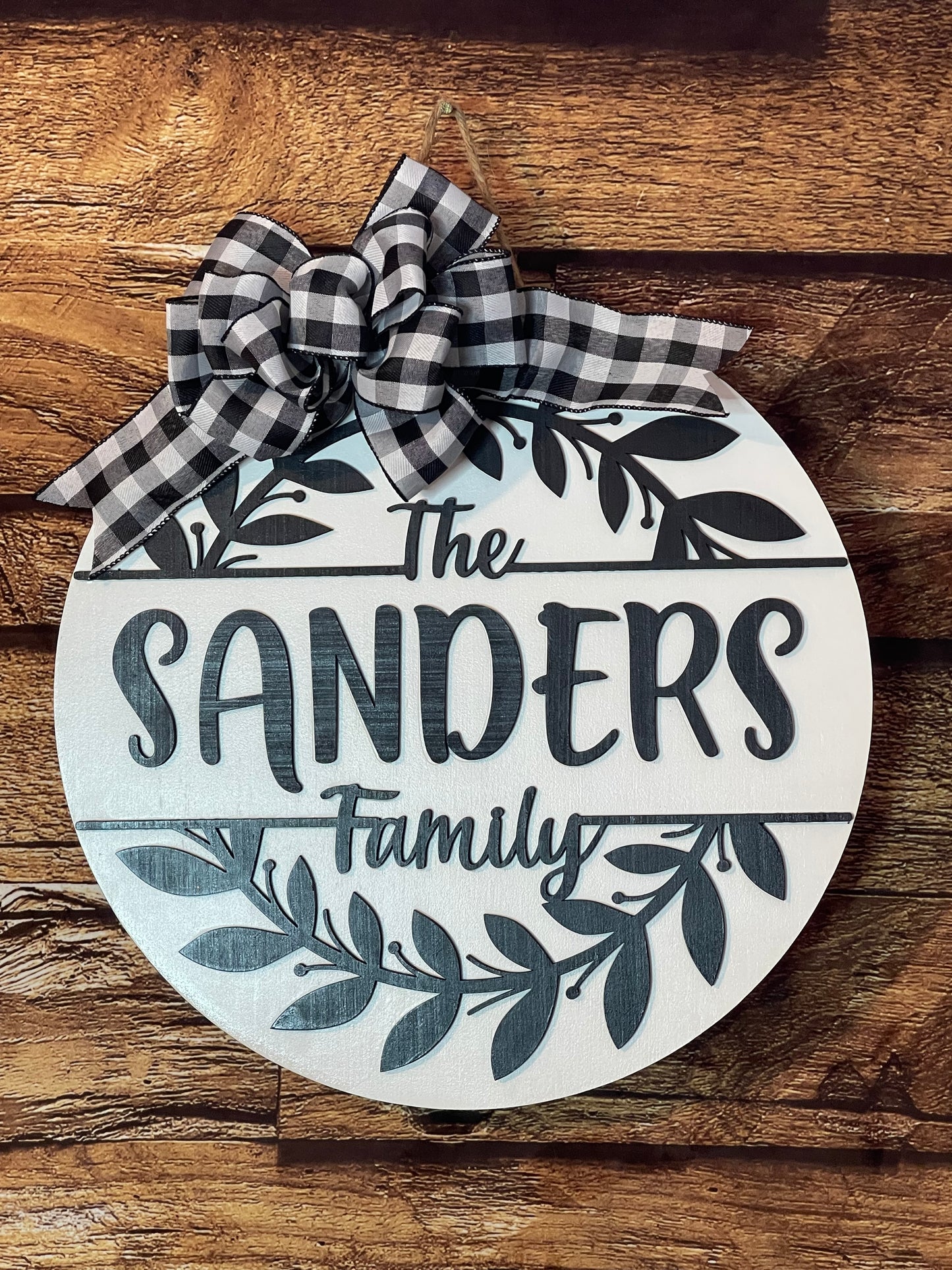 Family Name Wood Door Hanger