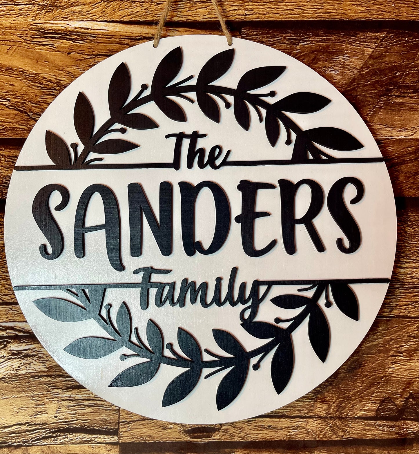 Family Name Wood Door Hanger