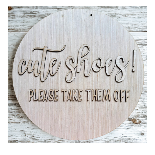 Cute Shoes Wood Door Hanger Blank