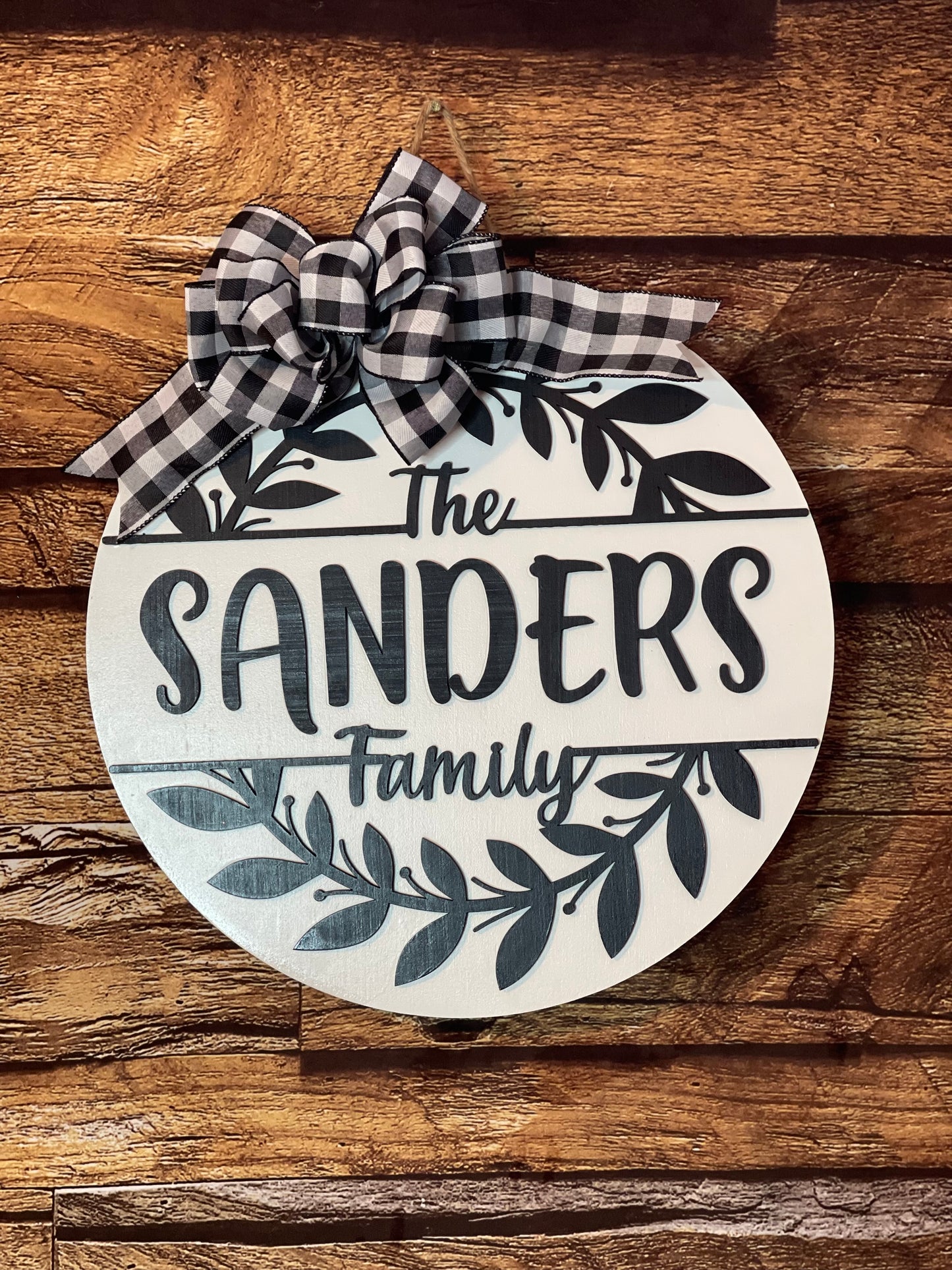 Family Name Wood Door Hanger