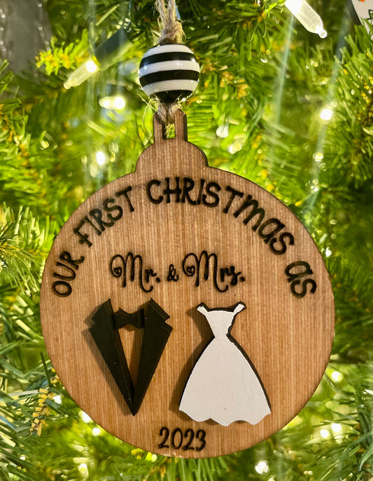 First Christmas Mr and Mrs Ornament