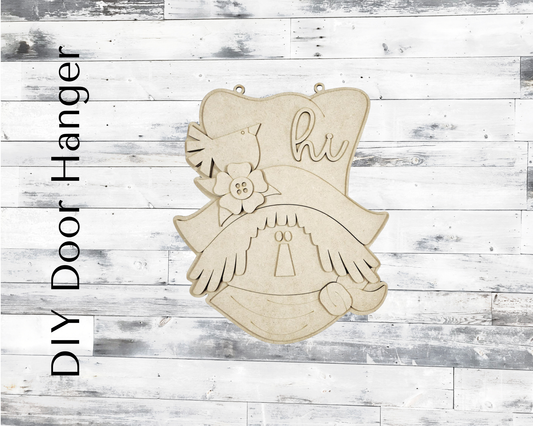 Fall Scarecrow Wood Door Hanger Blank