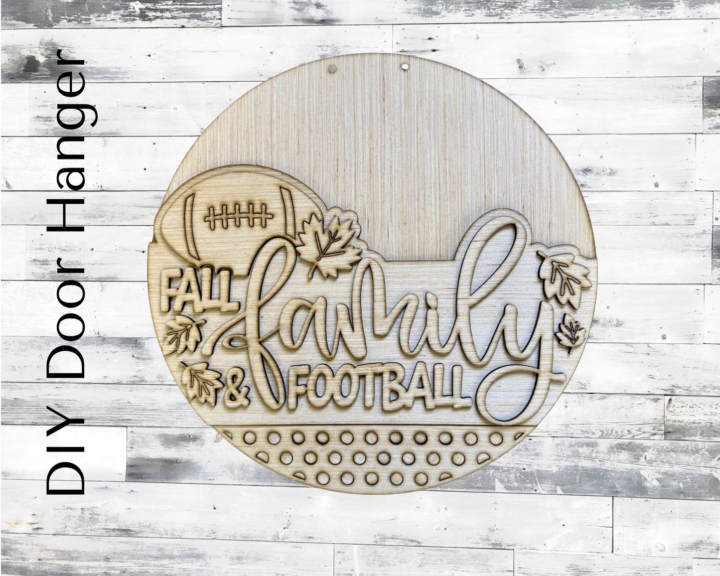 Family Fun Football Fall Wood Door Hanger Blank