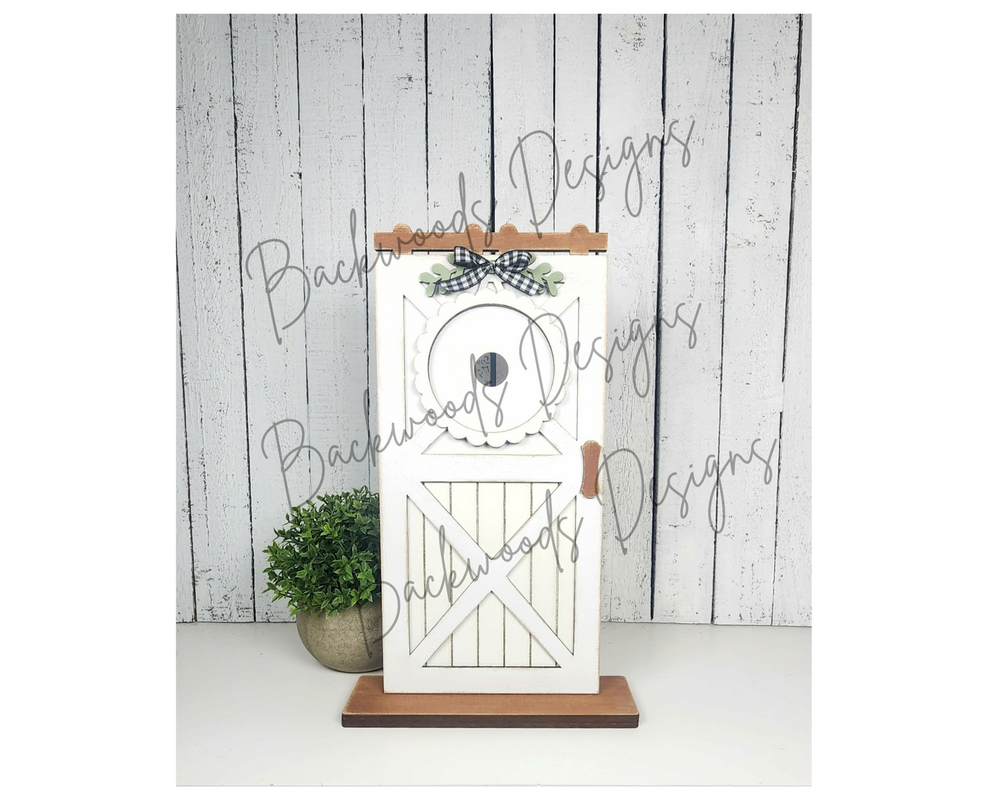 DIY Barn Door Shelf Sitter Interchangeable