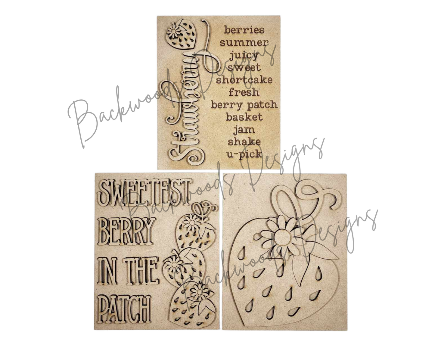 Berry Sweet Strawberry Sign Trio DIY
