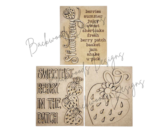 Berry Sweet Strawberry Sign Trio DIY