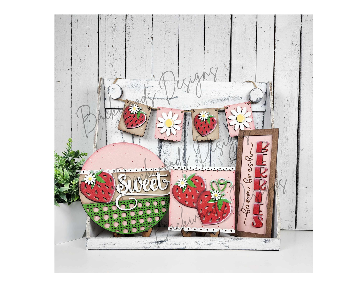 Berry Sweet Strawberry DIY Tiered Tray Decor