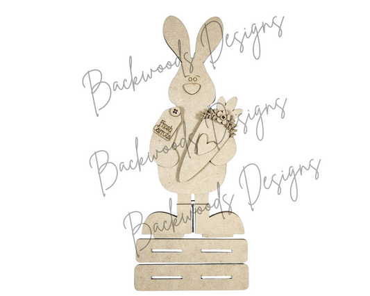 Standing Bunny with Carrot Easter DIY Shelf Sitter