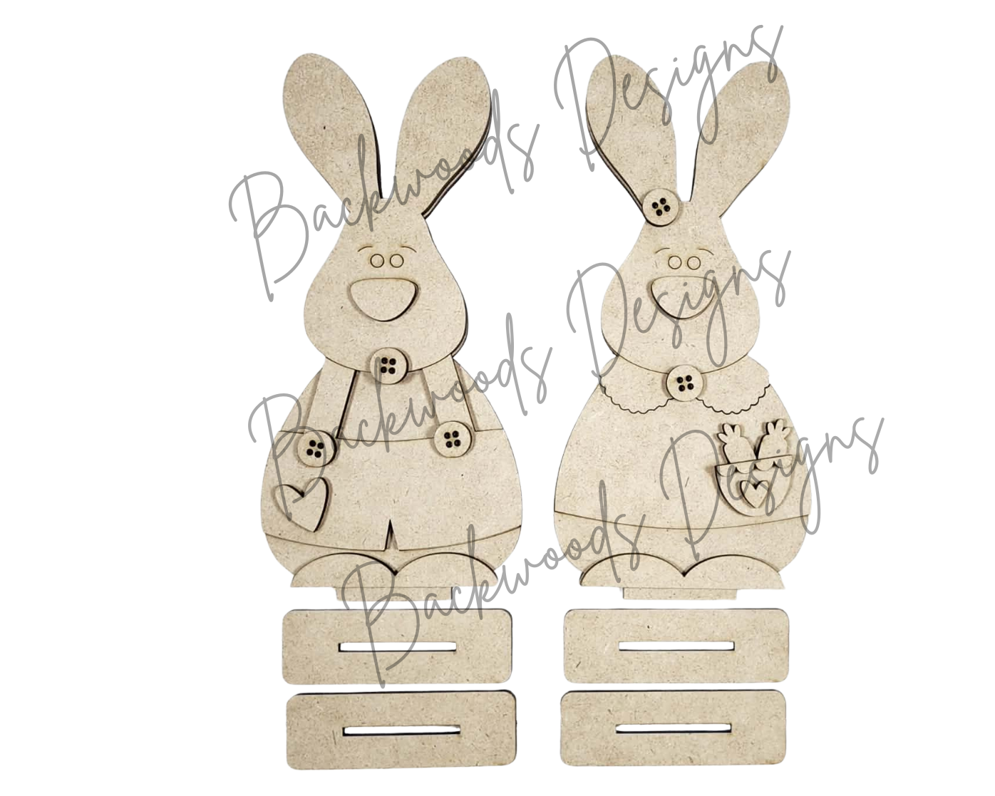 Primitive Easter Bunny Couple DIY Shelf Sitter