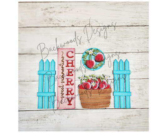 DIY Interchangeable Sweet Cherry Porch Door Insert Set