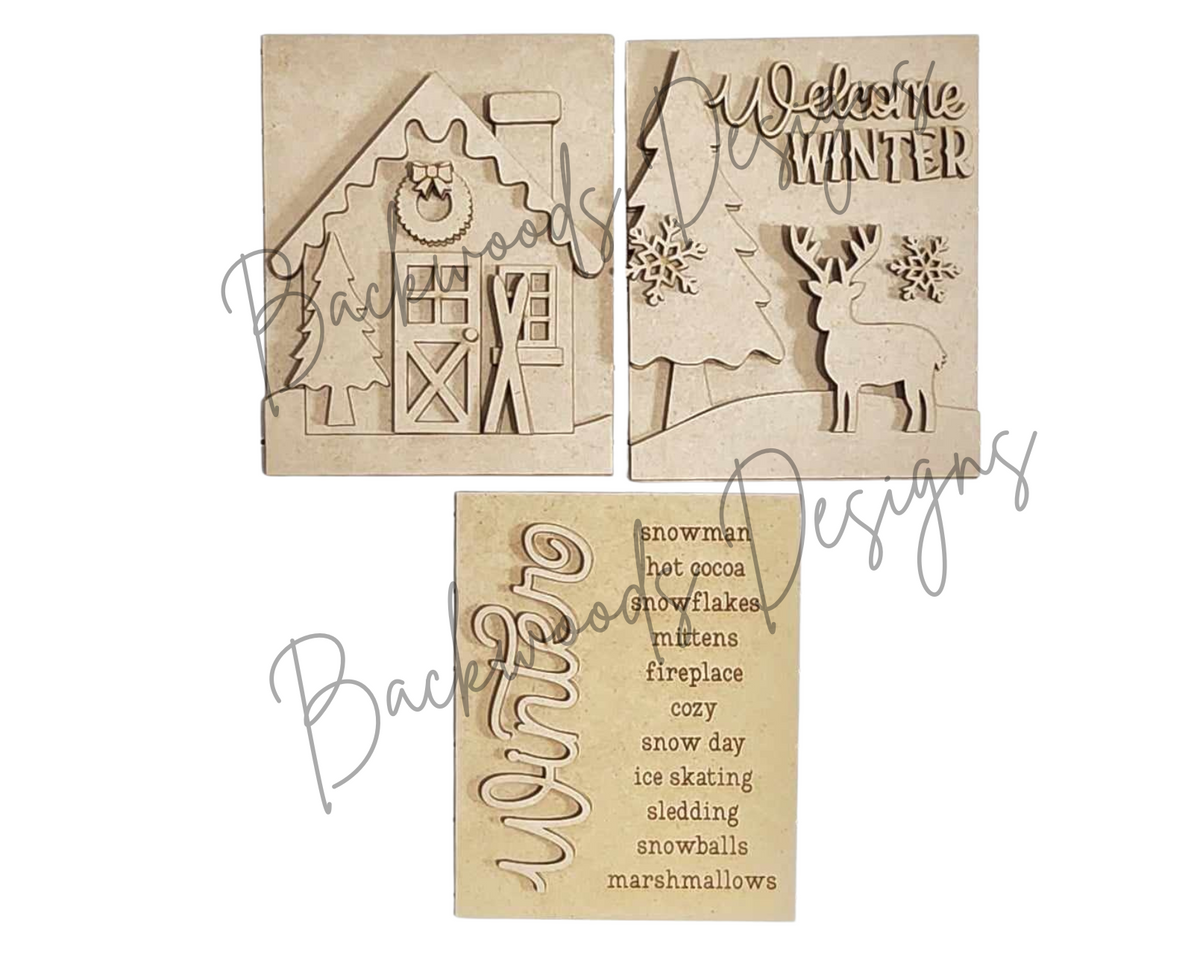 Winter Cabin DIY Sign Trio