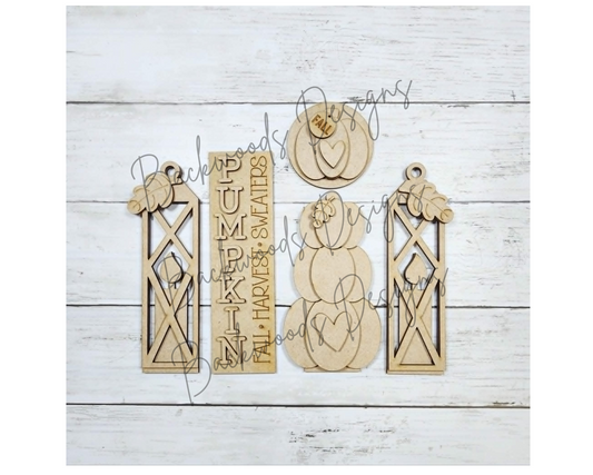 DIY Interchangeable Fall Harvest Porch Door Insert Set