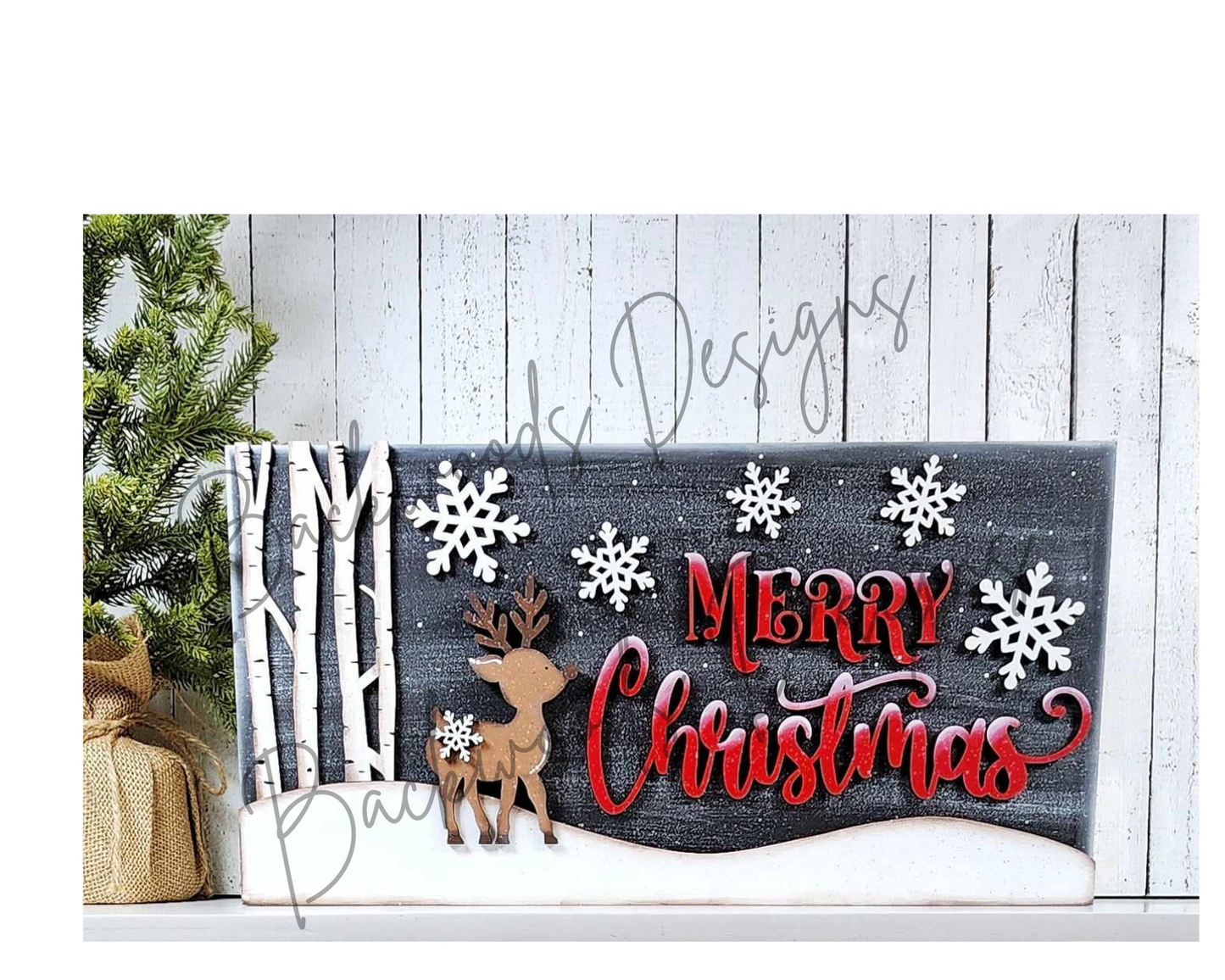 Reindeer Merry Christmas DIY Mantel Sign