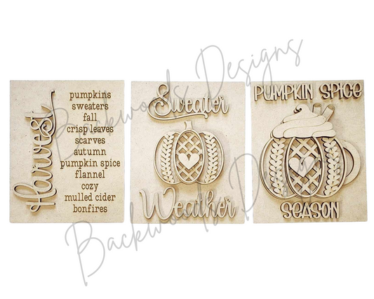 Sweater Weather Pumpkin Fall DIY Sign Trio