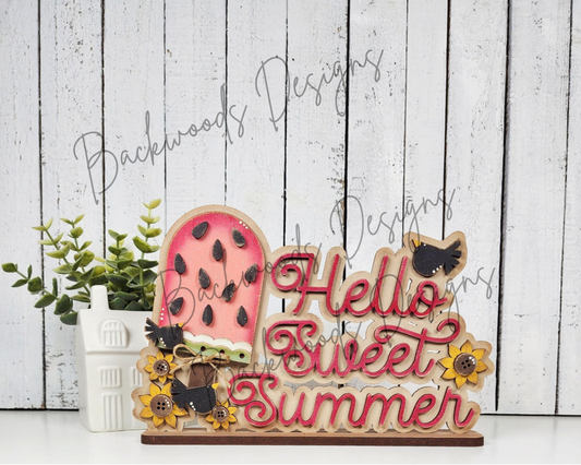 DIY Vintage Watermelon Word Art Mantel Sign