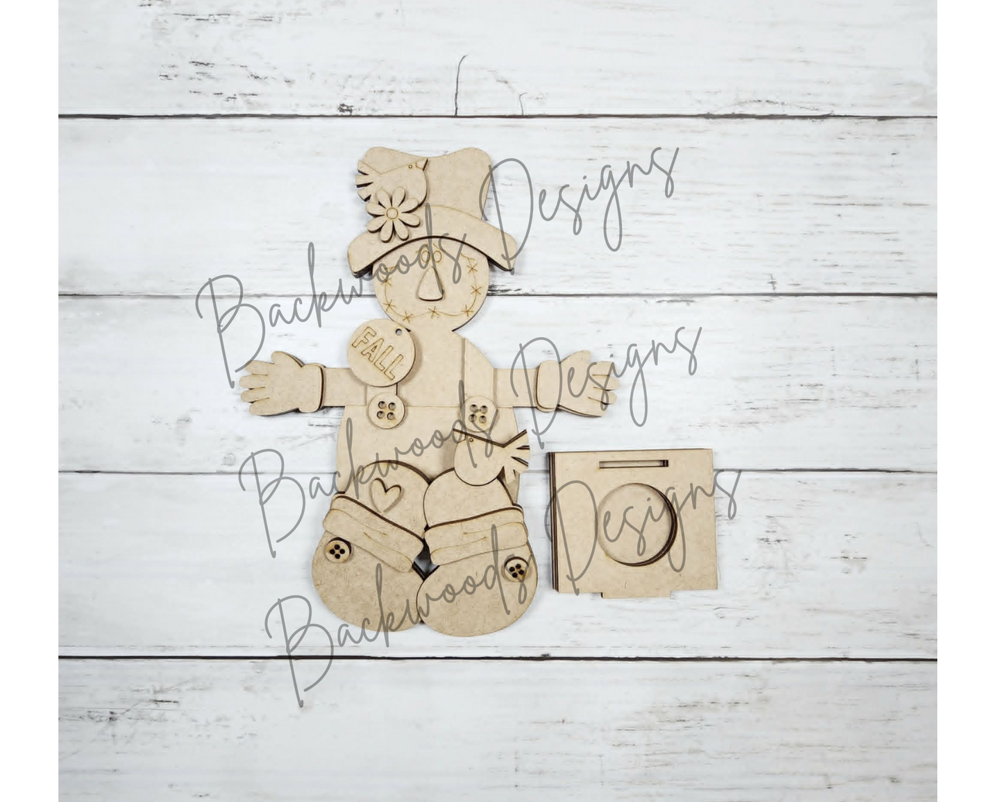 Fall Harvest Scarecrow DIY Votive Candle Holder Shelf Sitter