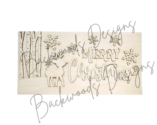 Reindeer Merry Christmas DIY Mantel Sign