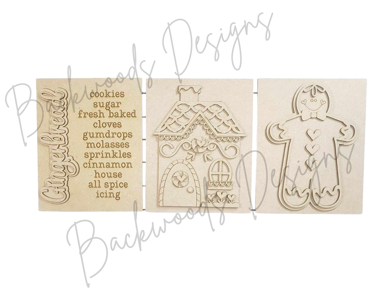 Gingerbread Christmas DIY Sign Trio