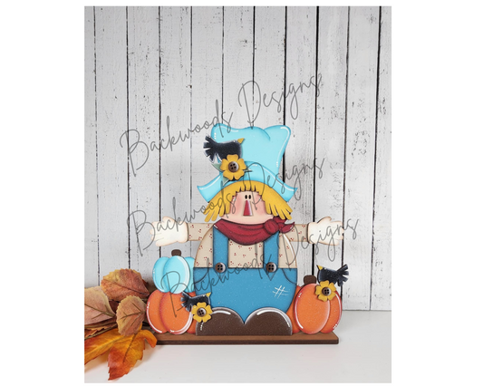 Fall Harvest Blessings Scarecrow DIY Shelf Sitter