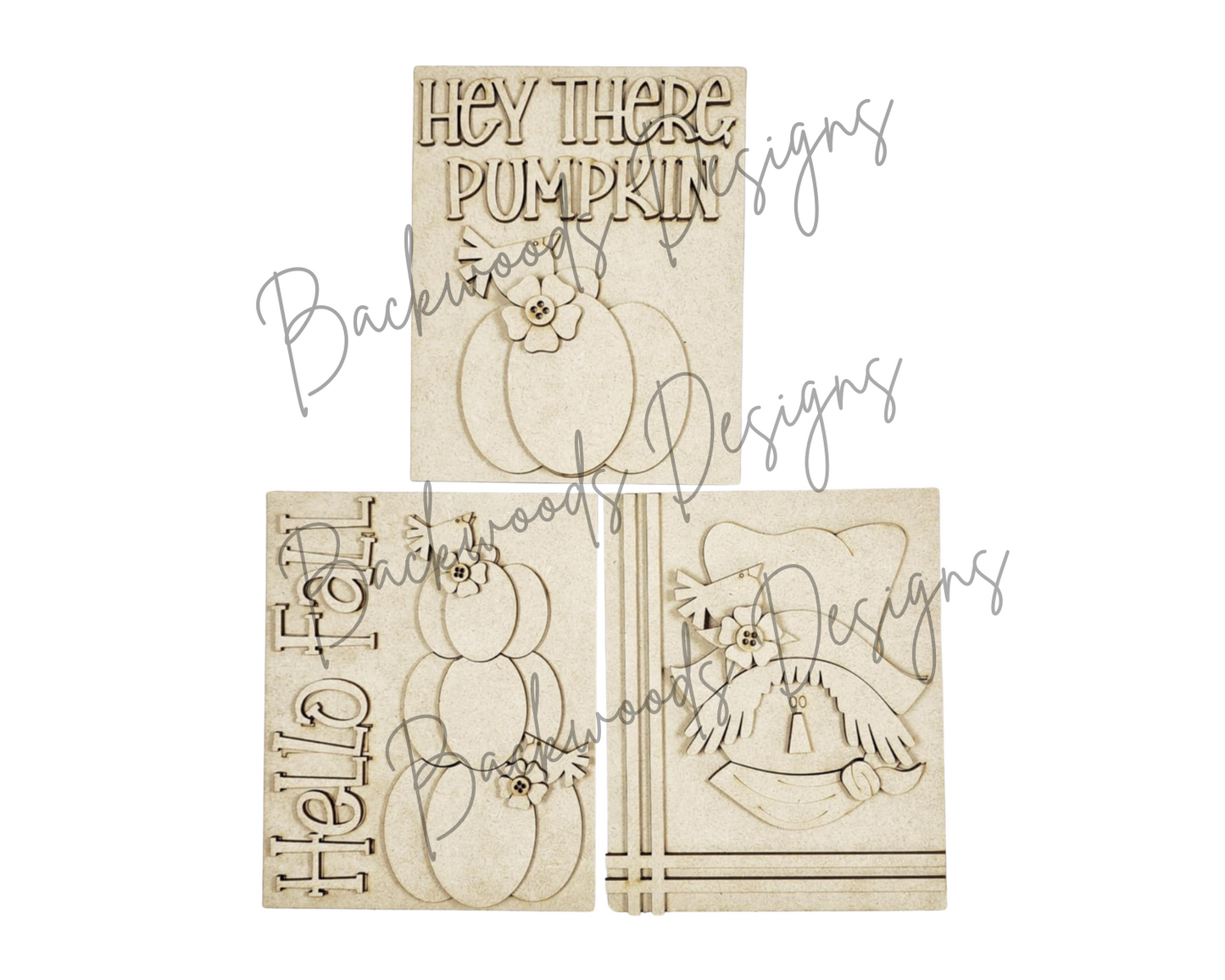 Fall Harvest Blessings Scarecrow Sign Trio DIY