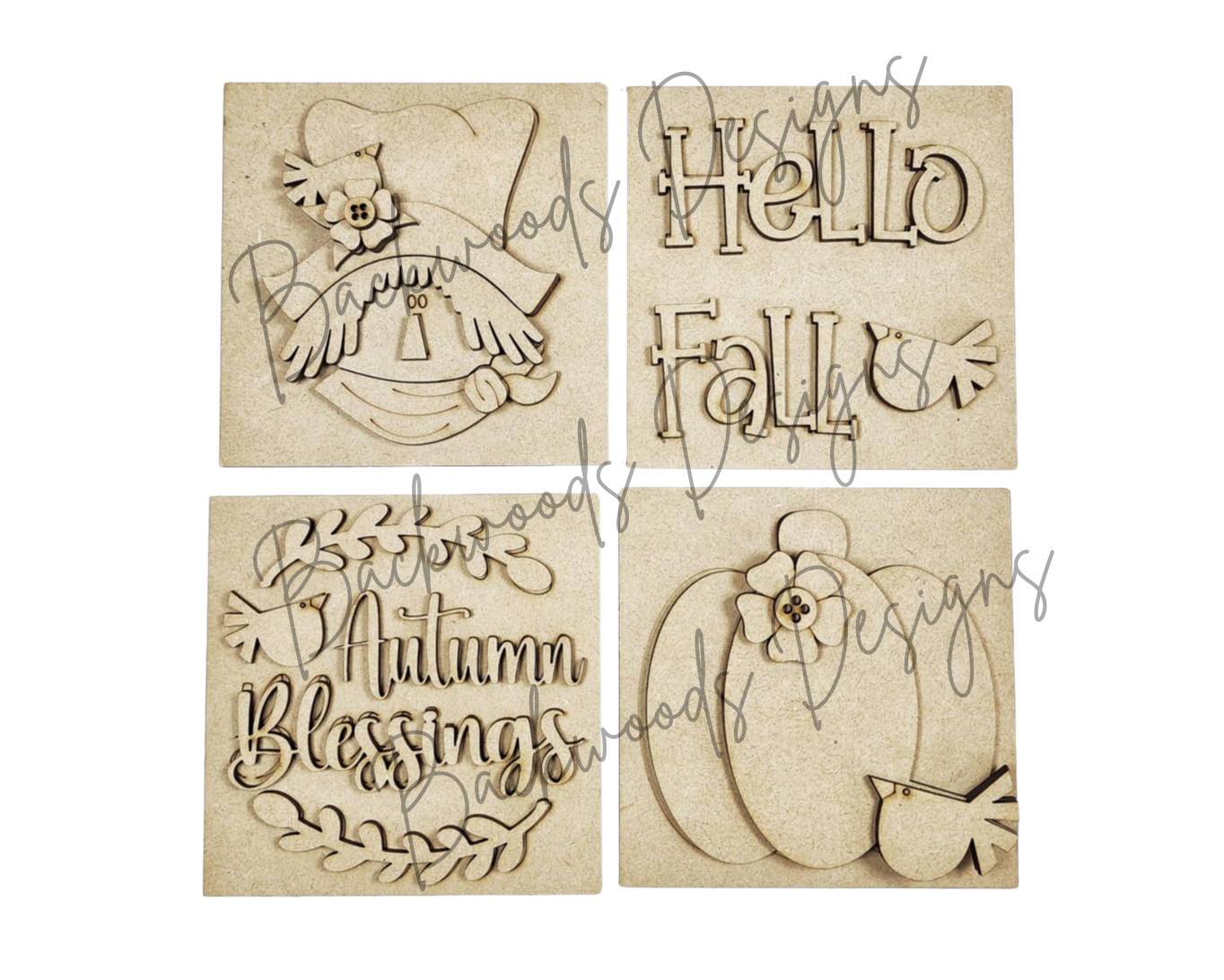 Fall Harvest Blessings Scarecrow Signs