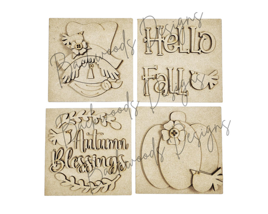 Fall Harvest Blessings Scarecrow Signs