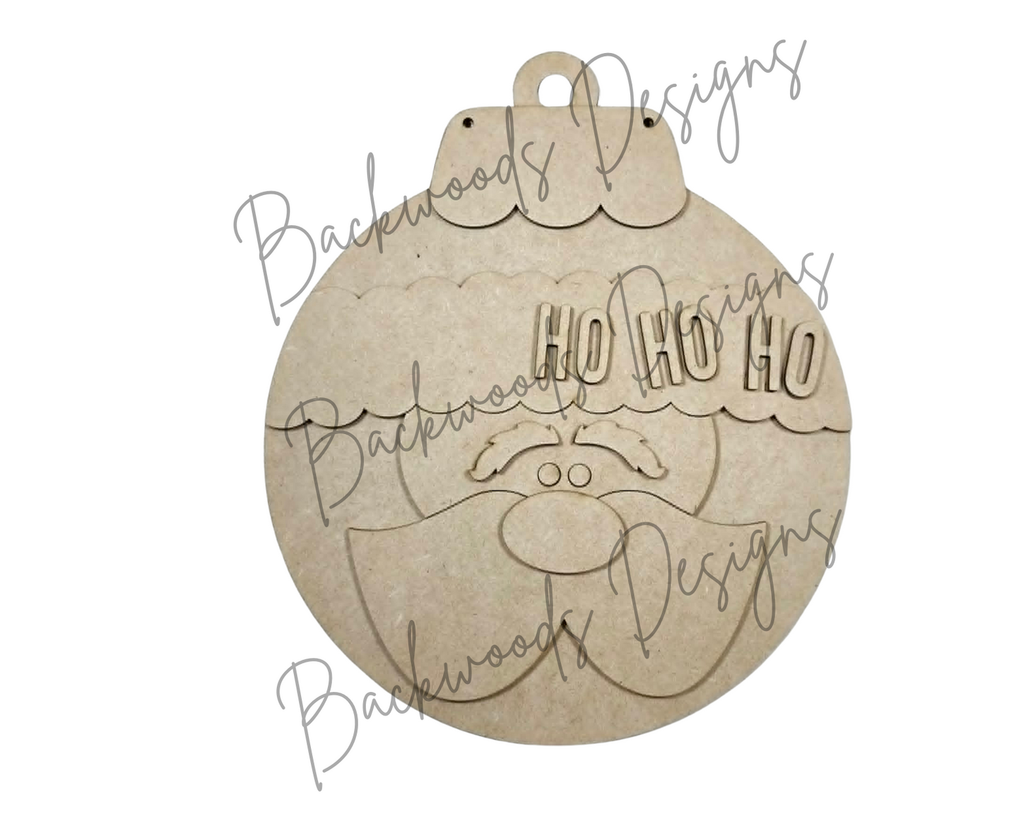 Santa Bulb Christmas Wood Door Hanger Blank