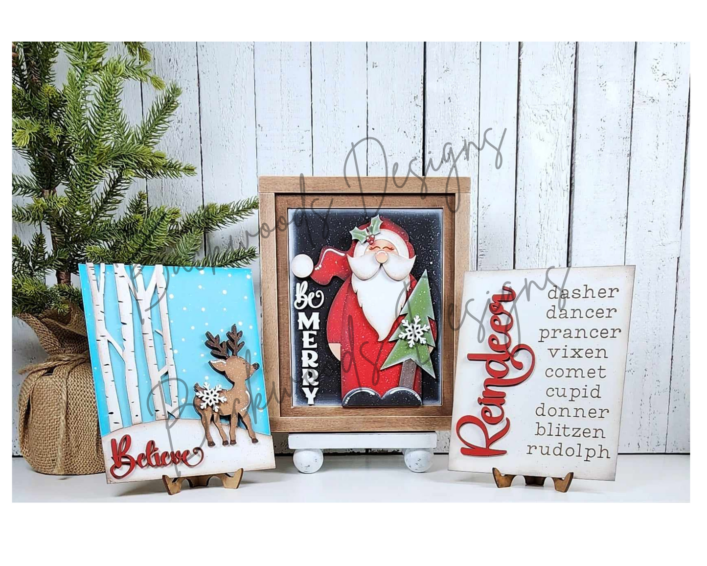 Reindeer Christmas DIY Sign Trio
