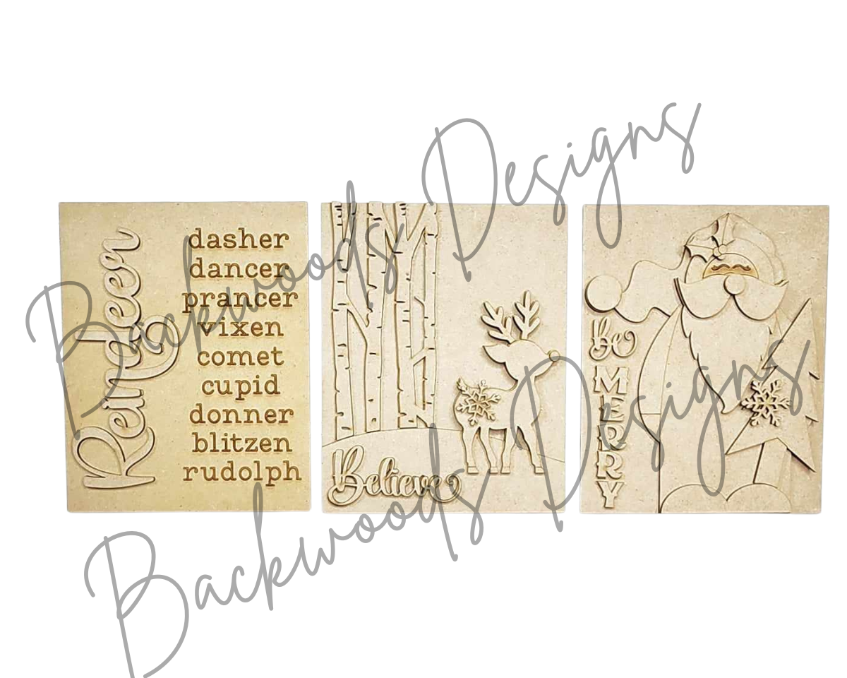 Reindeer Christmas DIY Sign Trio