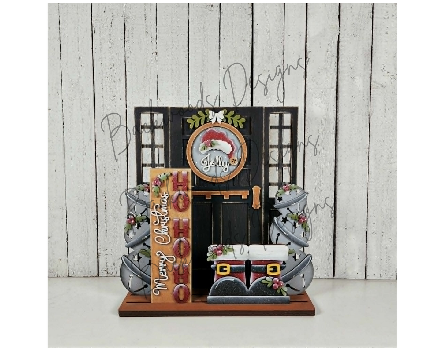 DIY Interchangeable Jolly St Nick Christmas Porch Door Insert Set