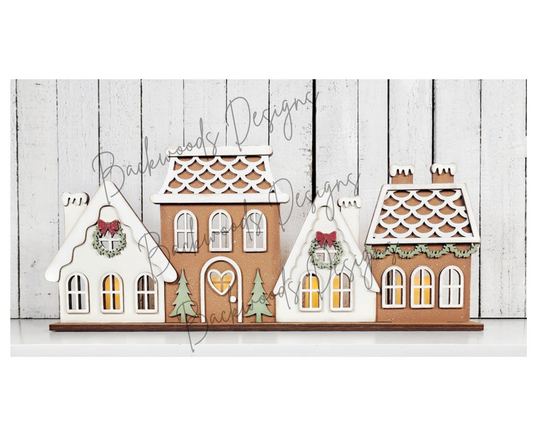 Victorian Gingerbread Village Christmas DIY Shelf Sitter