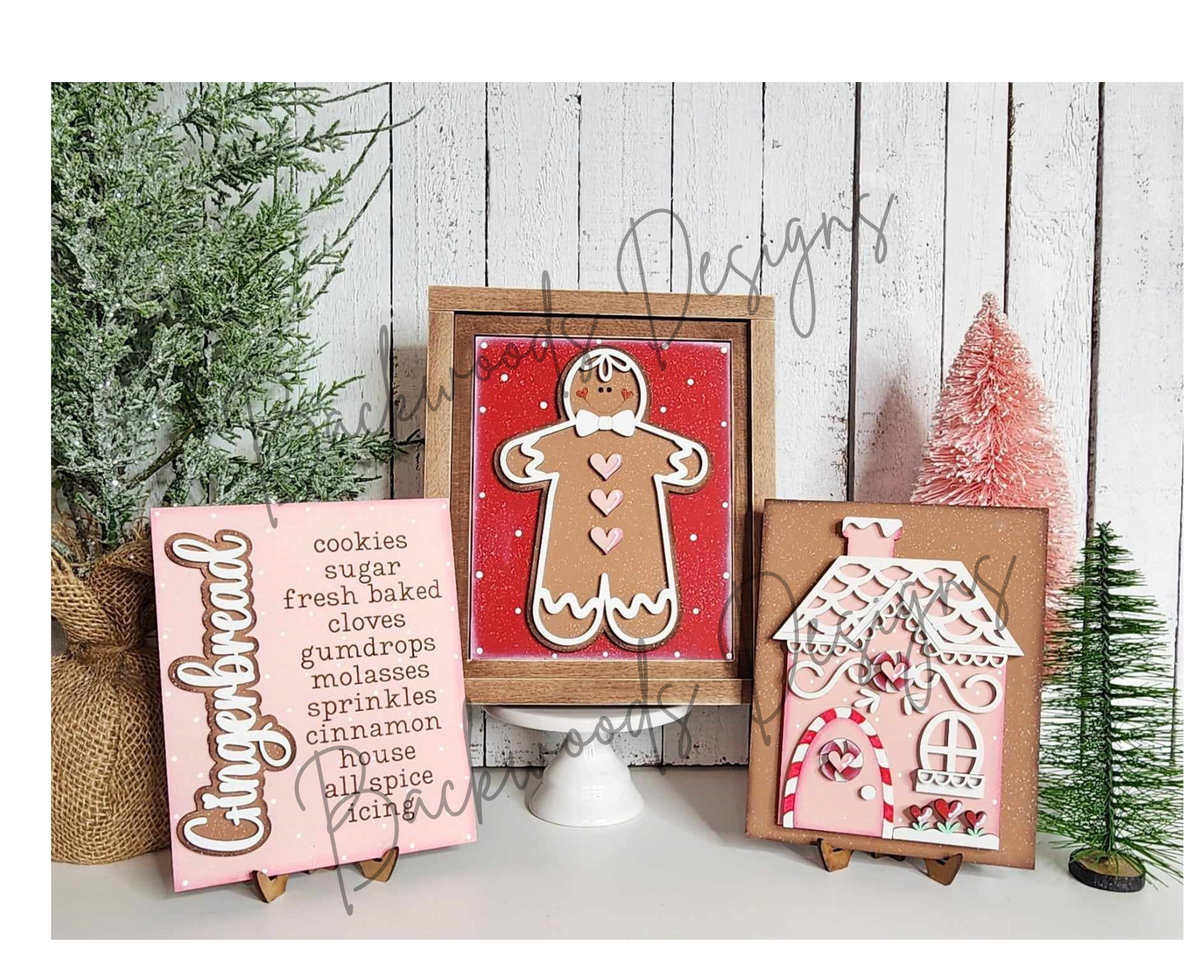 Gingerbread Christmas DIY Sign Trio