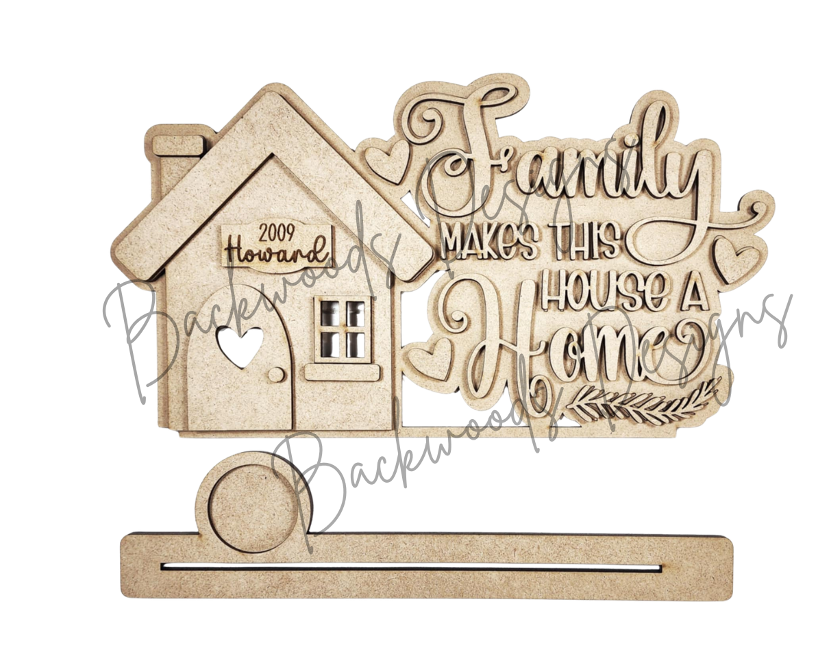 Family Home DIY Word Block Mantel Sign