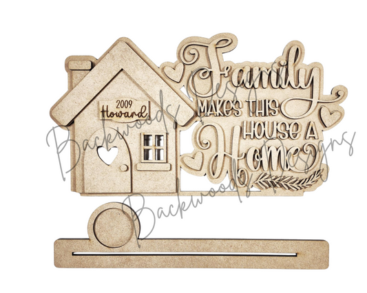 Family Home DIY Word Block Mantel Sign