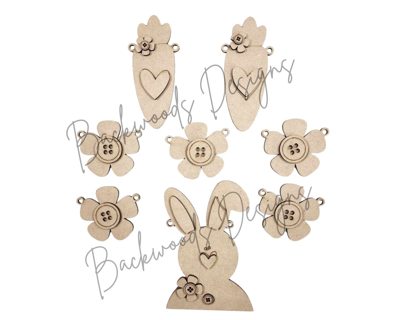 Primitive Bunny and Carrot Easter DIY Tiered Tray Decor