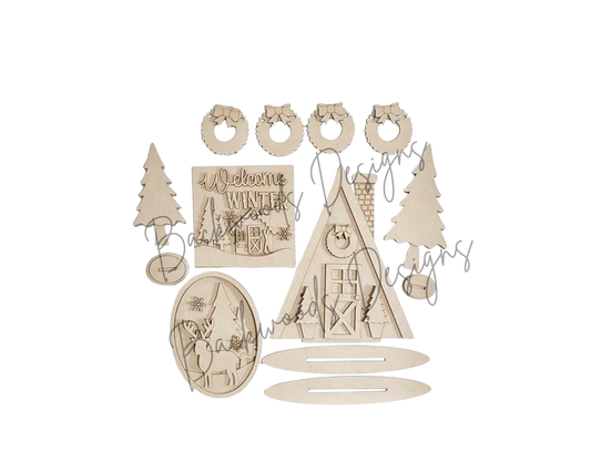 Winter Cabin DIY Tiered Tray Decor