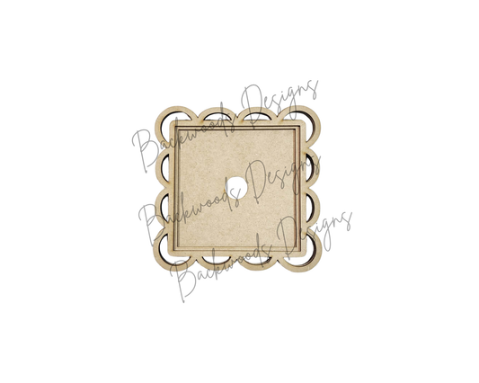 DIY Interchangeable Scallop Lace Frame Sign Holder