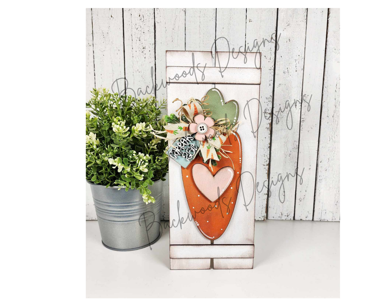 Primitive Bunny and Carrot Easter DIY Mantel Sign