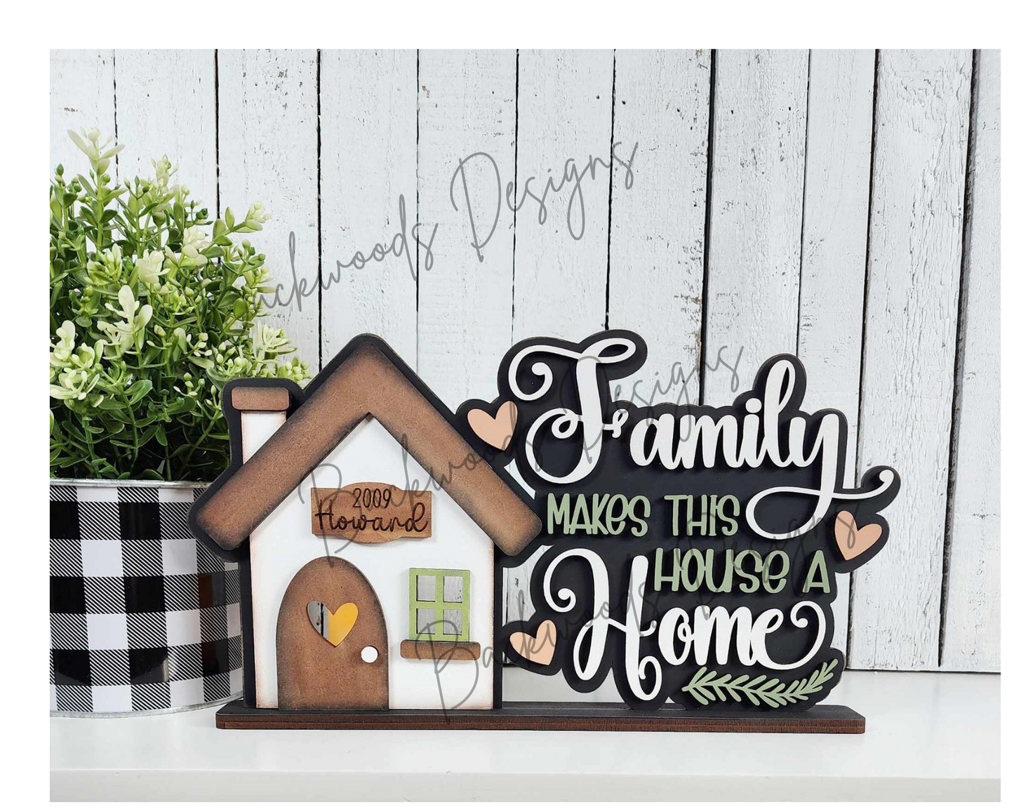 Family Home DIY Word Block Mantel Sign