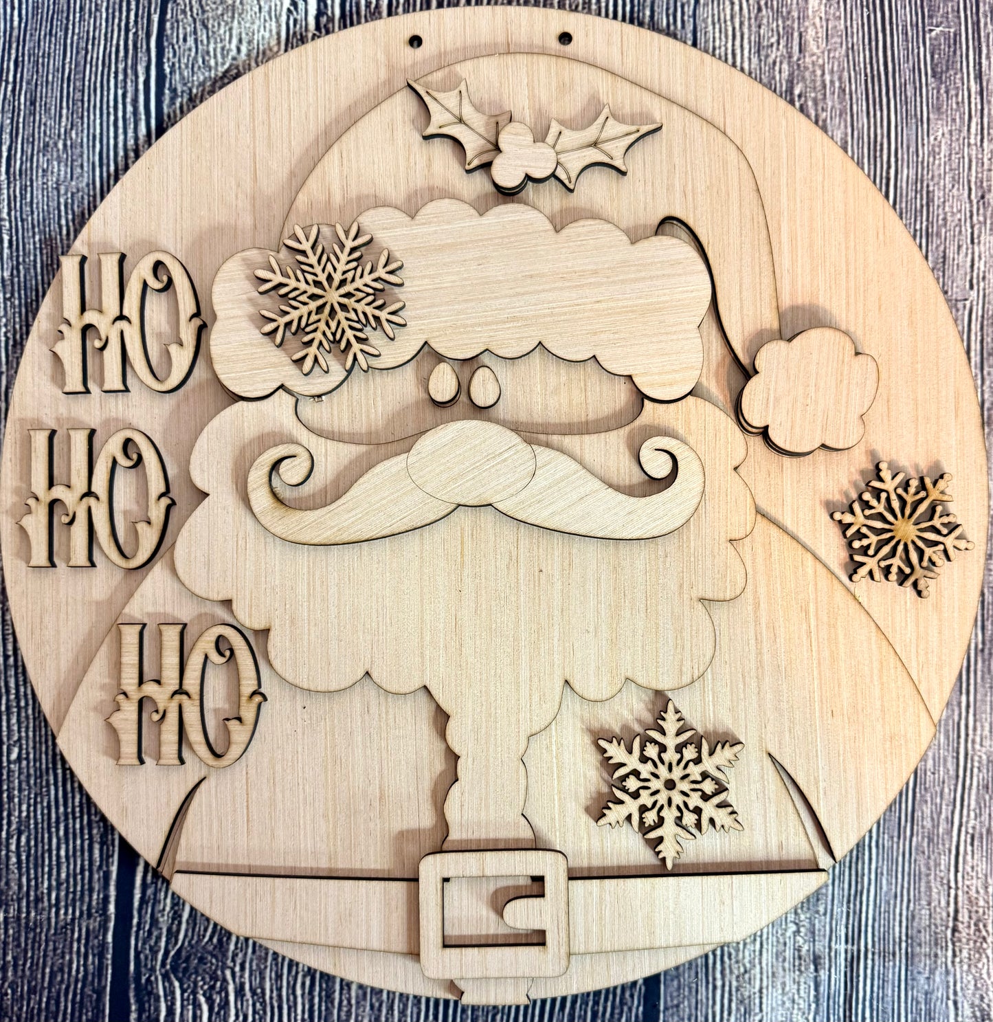 Santa Claus Ho Ho Ho Merry Christmas Round Blank