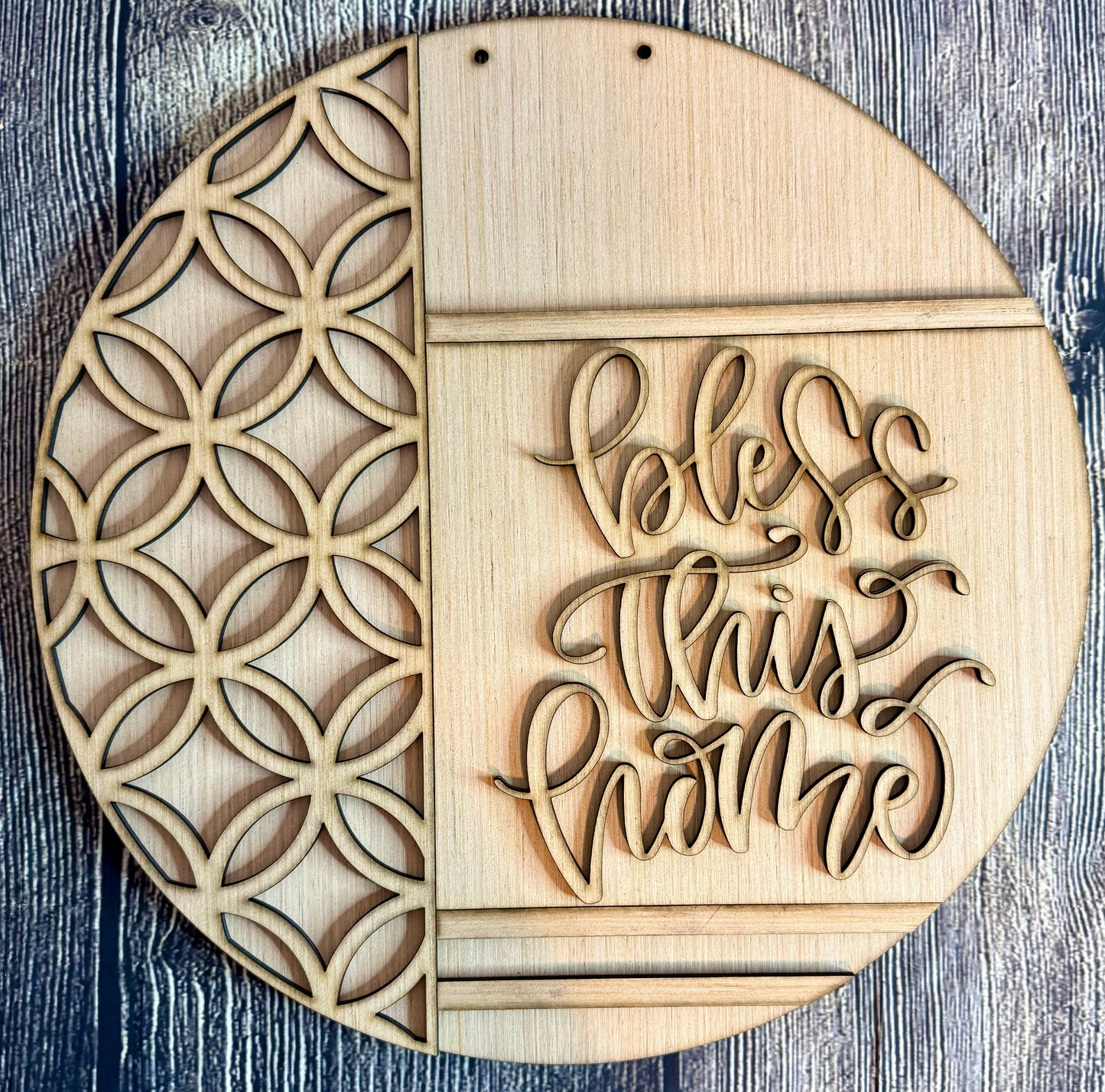 Bless This Home Wood Door Hanger Blank