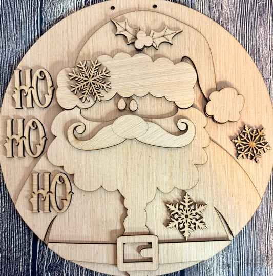 Santa Claus Ho Ho Ho Merry Christmas Round Blank