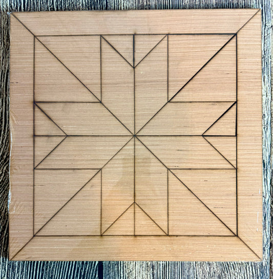 Ladder Star Wood Barn Quilt Block Unfinished