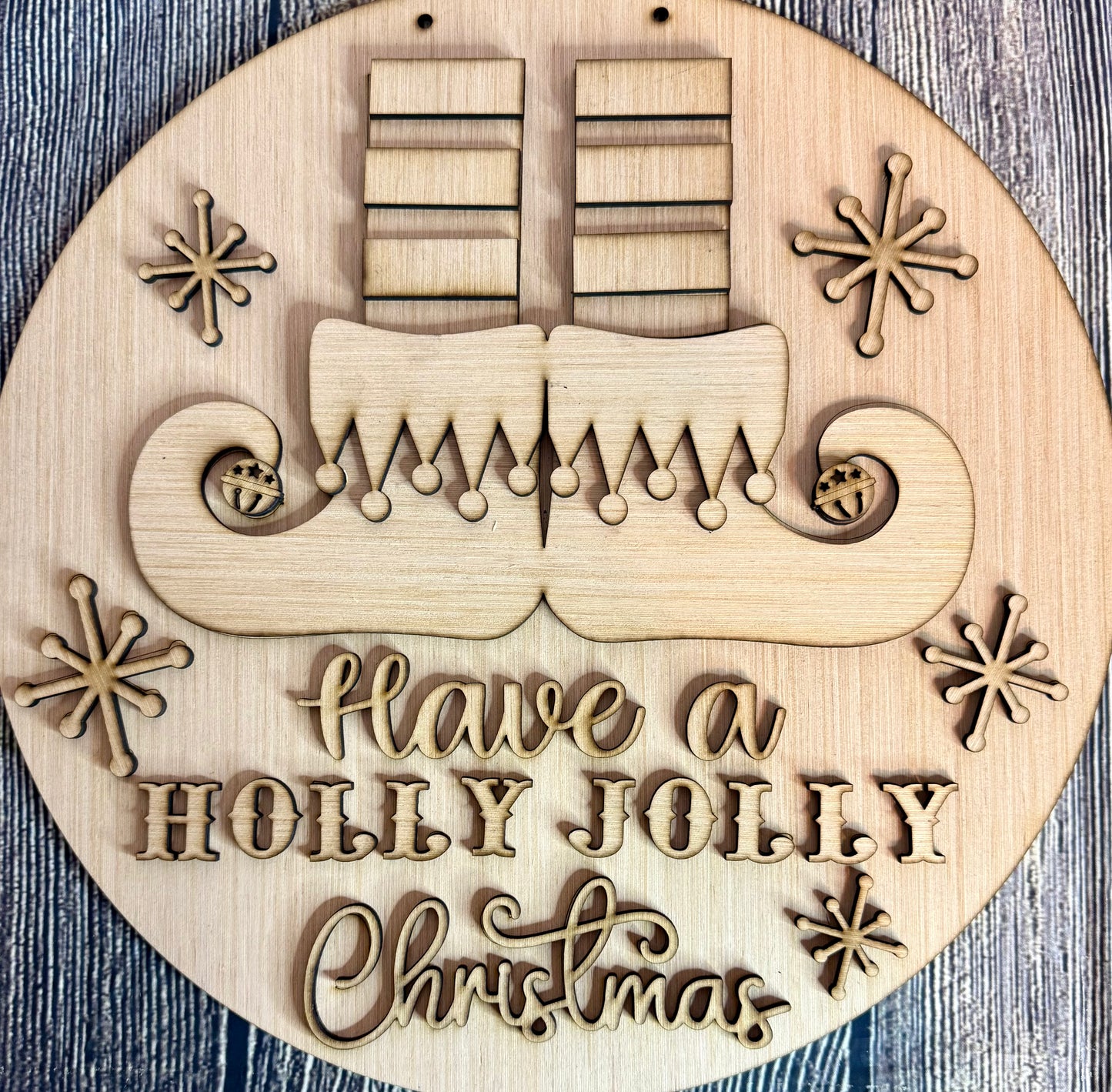 Elf Holly Jolly Christmas Door Hanger Blank